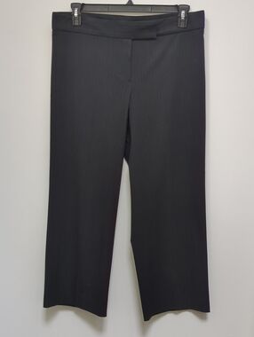DKNY Pants Women's Size 14 Pin Striped Vintage Straight Leg Zip Y2K cropped